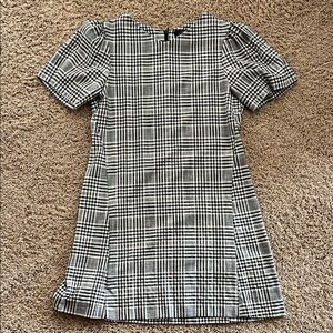 Zara Black and White Checkered Mini Dress